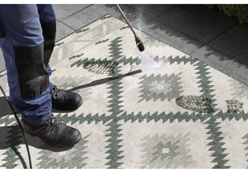 Malibu zöld-krémszínű kültéri szőnyeg, 290 x 200 cm - NORTHRUGS