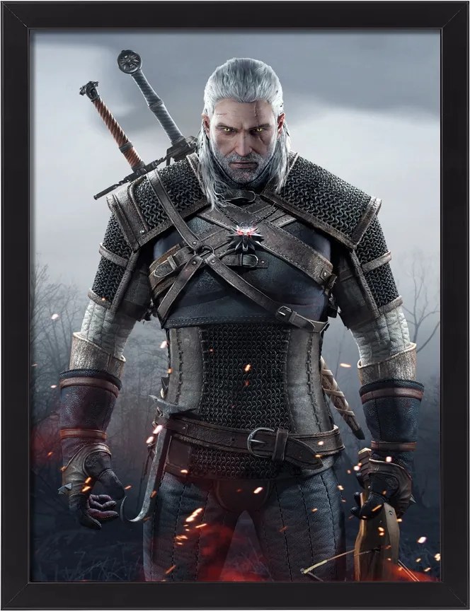 Keretezett kép The Witcher Wild Hunt Geralt Különböző Minták Közül Lehet Választani 30x20 cm