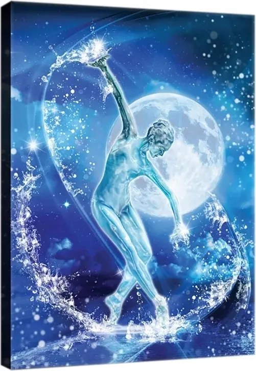 Vászonkép 60x80 Tánc mozgás víz hold éjszaka energia fény csillagok művészet