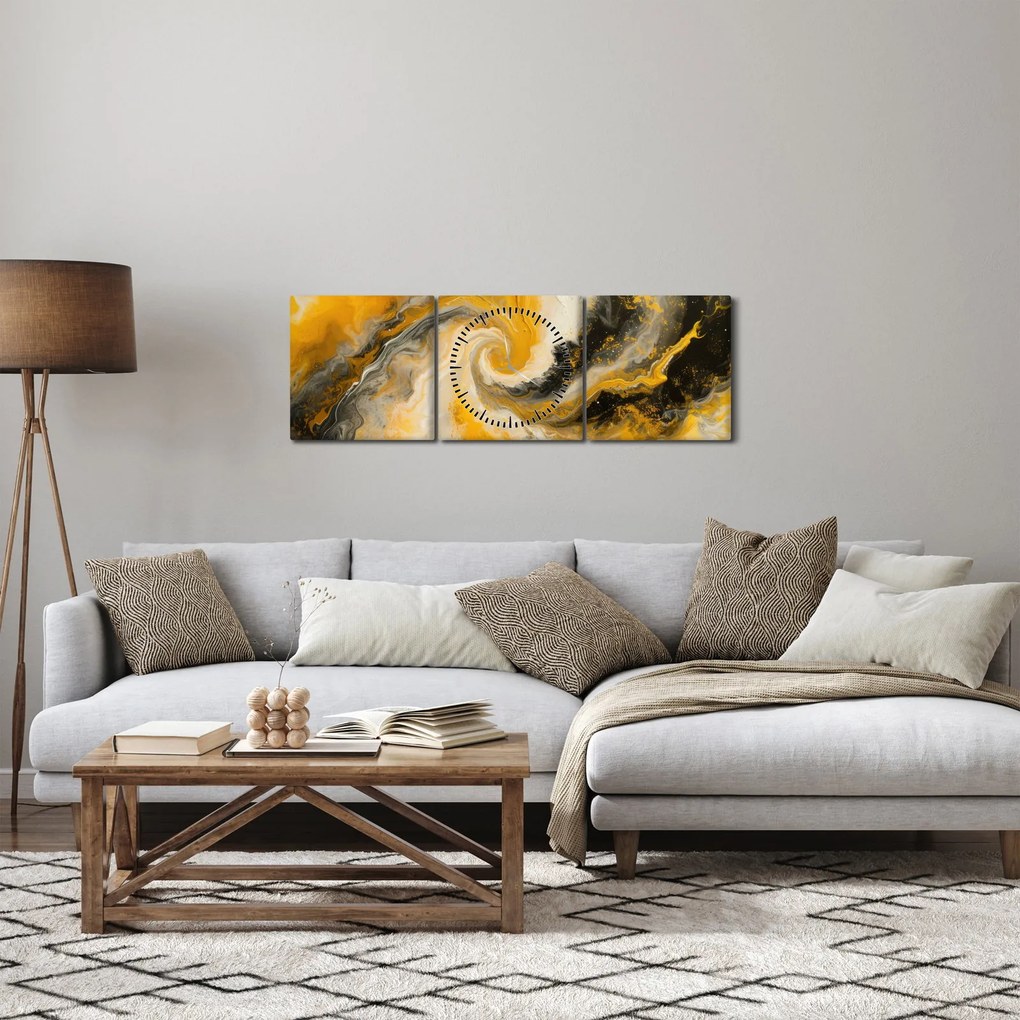 Kép - Spirális absztrakció (órával) (90x30 cm)