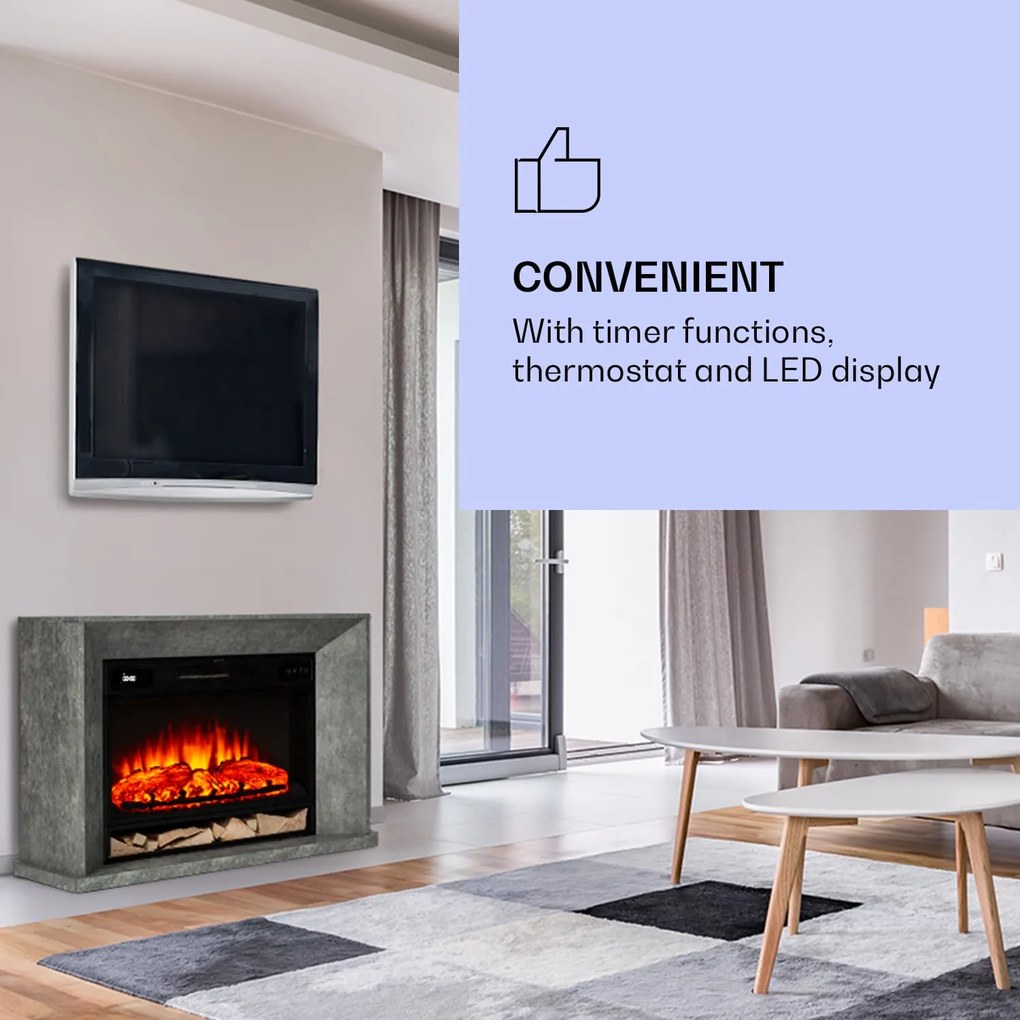 Klarstein Crater Lake, elektromos kandalló, 1900 W, LED technológia, távvezérlés