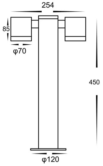 Kültéri lámpa KETTO 2xGU10/60W/230V IP44 fekete