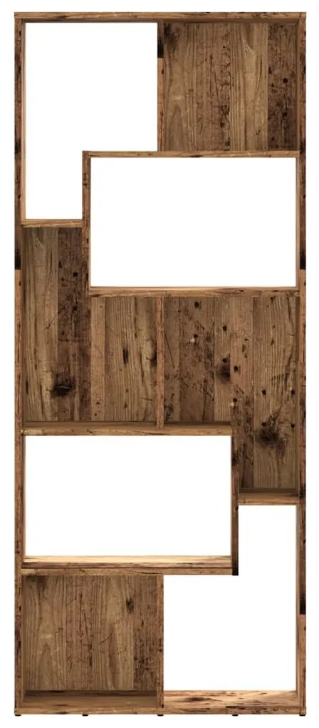 antik fa színű szerelt fa könyvespolc 67 x 24 x 161 cm