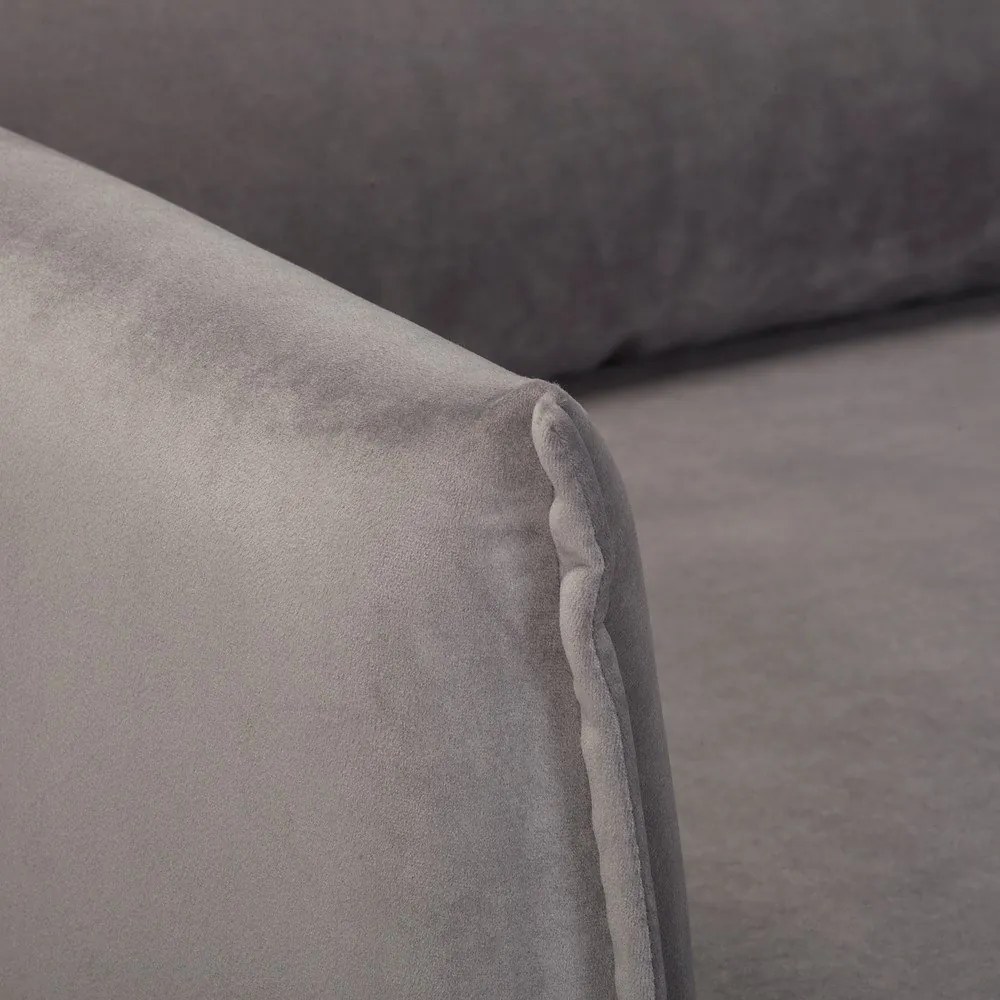 Szürke bársony fotel Juli – Ropez