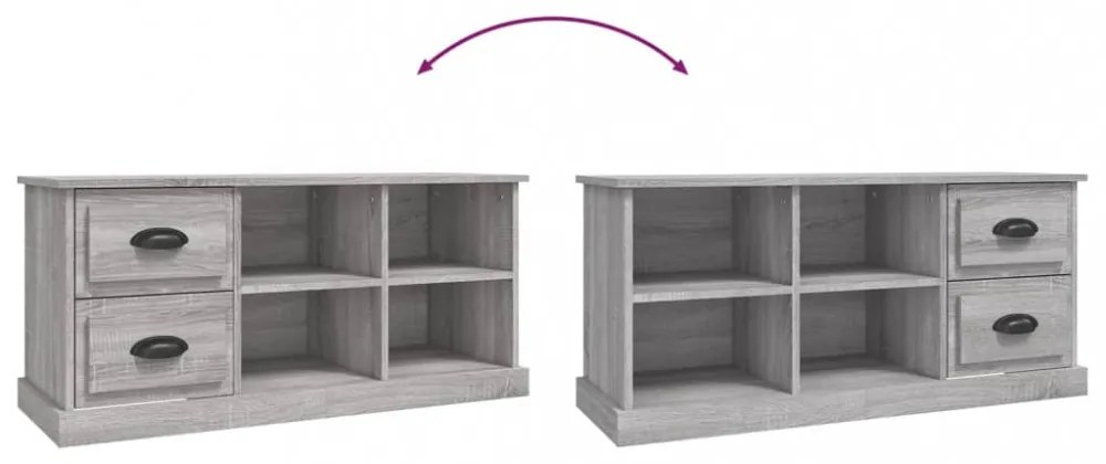 szürke sonoma színű szerelt fa TV-szekrény 102 x 35,5 x 47,5 cm
