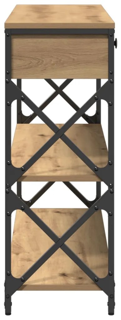 Konferenciához Asztal Kézműves Tölgy 100x28x75 cm Mérnöki Fa és Acél