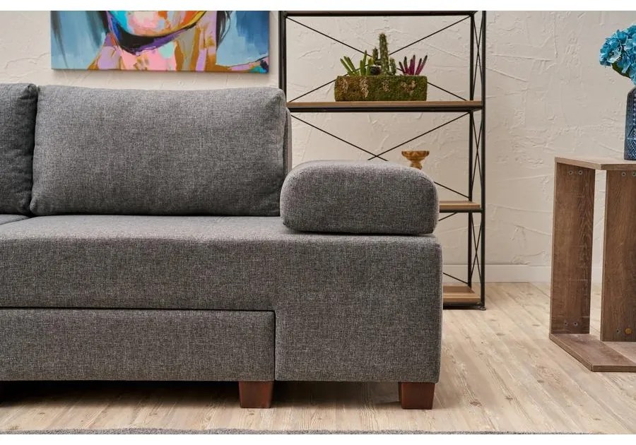 3 személyes kanapéágy Perenna Linen - Szürke