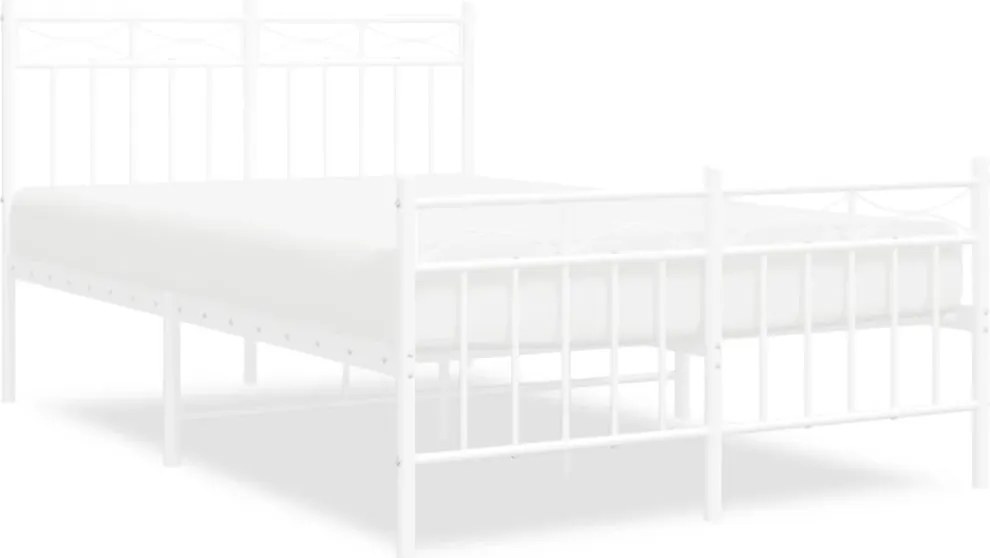 vidaXL fehér fém ágykeret fej- és lábtámlával 120 x 190 cm
