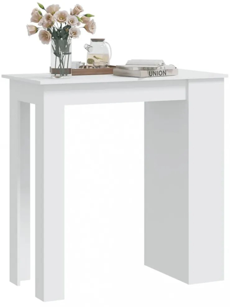 fehér szerelt fa bárasztal tárolórekesszel 102 x 50 x 103,5 cm