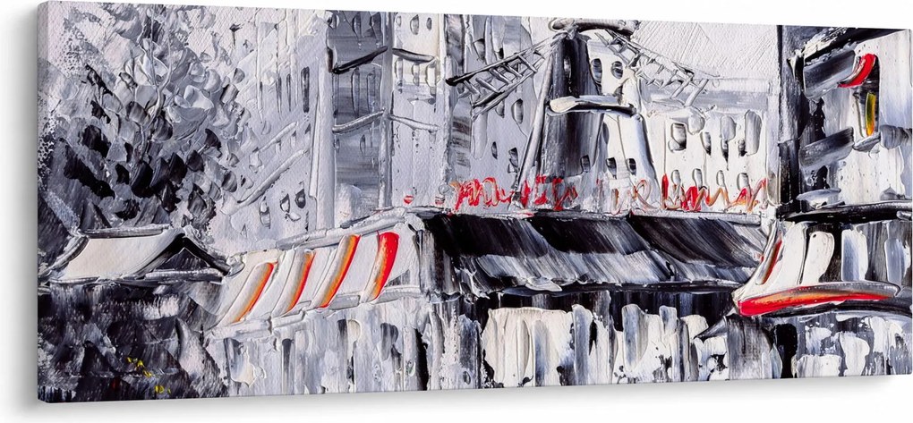 Kép - utca Párizsban, olajfestmény (120x50 cm)