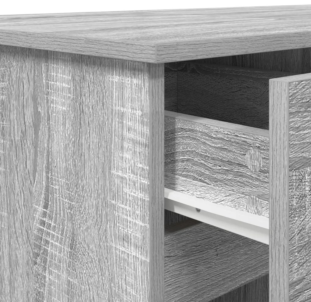 vidaXL Asztal fiókkal polcokkal Szürke sonoma 140 x 49 x 76 cm Faanyag