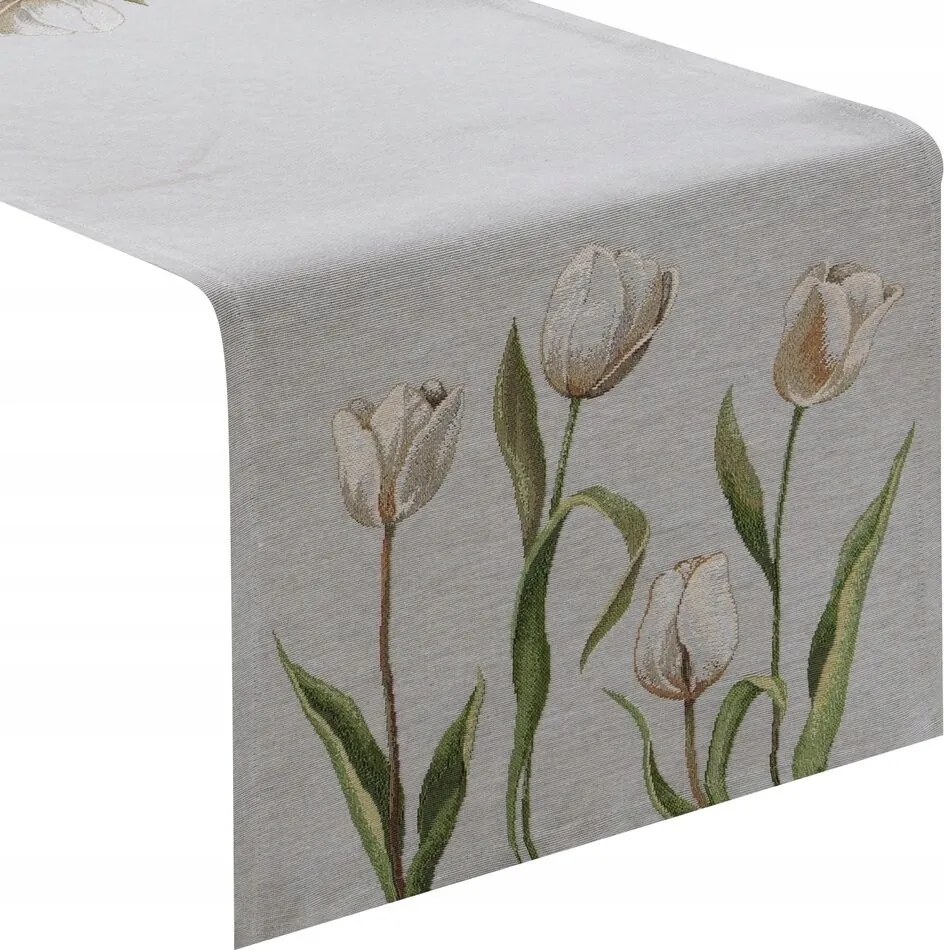 Gobelin futó asztalra 4041/POP 40x100 cm tulipán virágok vintage