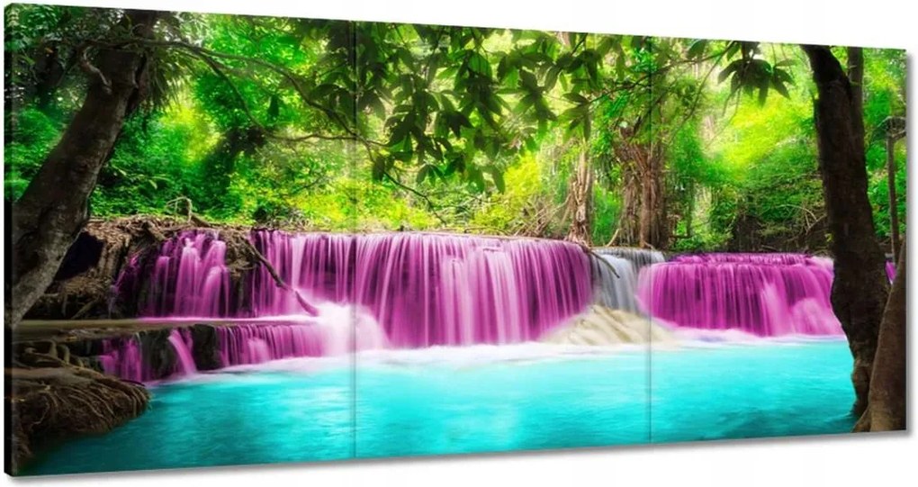 Vászonkép 60x30 Színes tájkép Vízesés