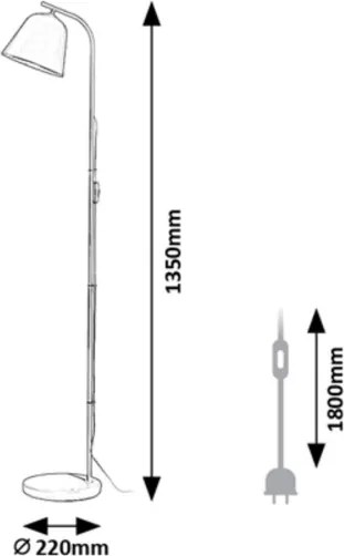 Rabalux 3096 - Állólámpa MALIA 1xE27/25W/230V