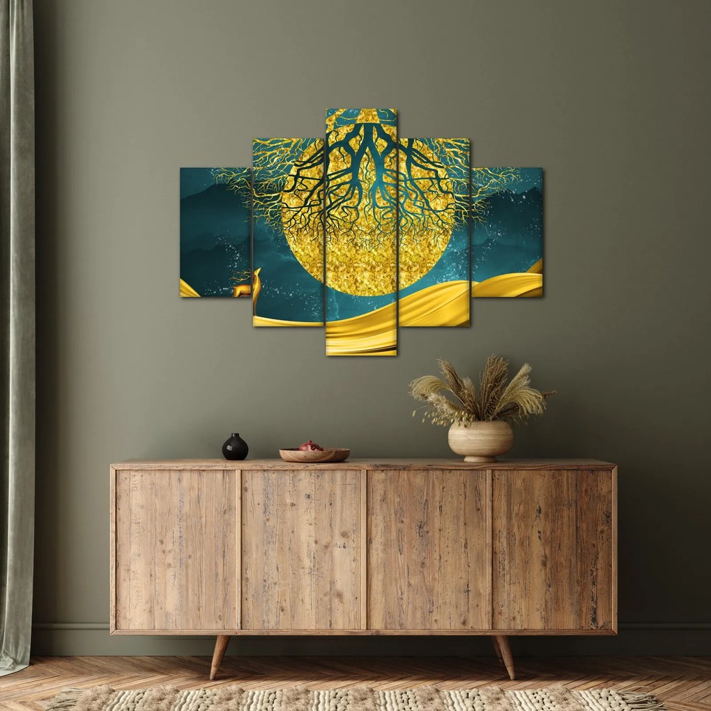 Kép - absztrakció, arany táj (150x105 cm)