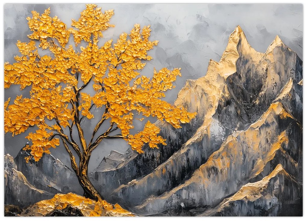 Kép – Arany fa a hegyekben (70x50 cm)