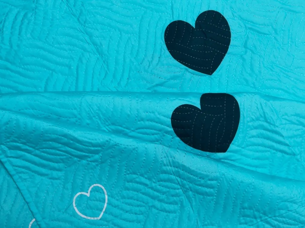 Ágytakaró CORAZON BLEND, kék Méret: 170 x 210 cm