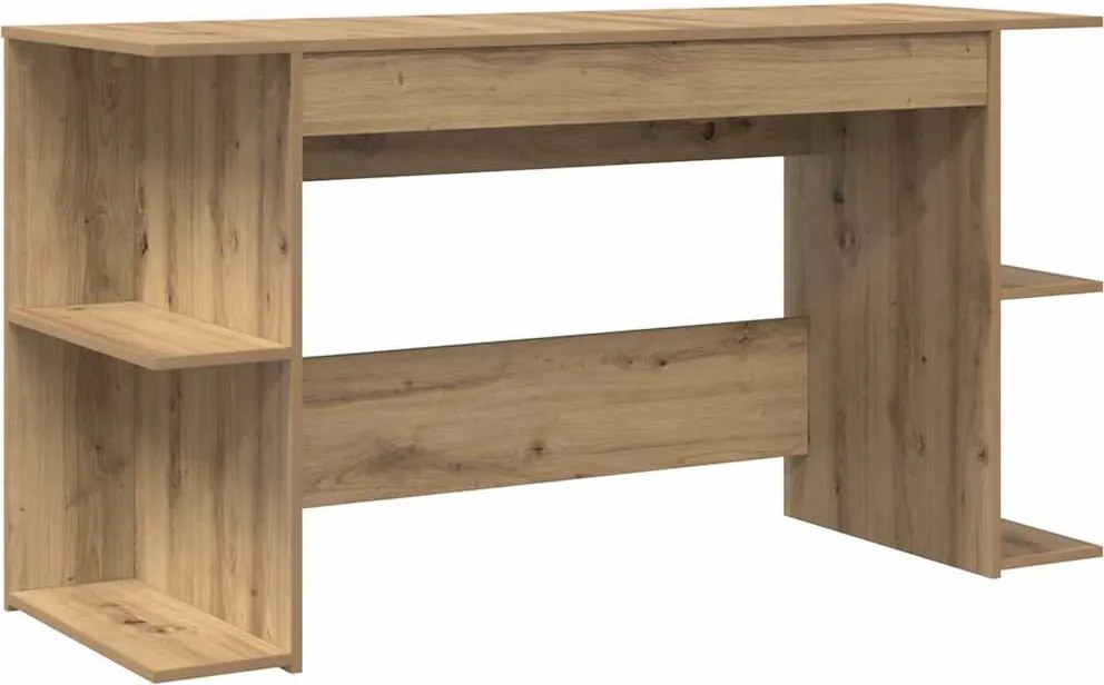 vidaXL Asztal polcokkal Egyéb kézműves tölgy 140 x 50 x 75 cm Faanyag