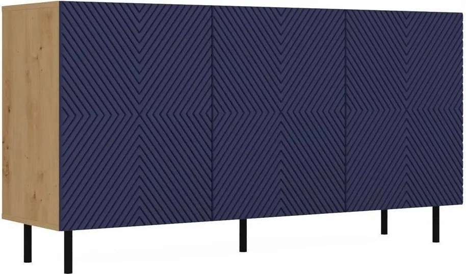 Kama 3 komód, tölgy-kék