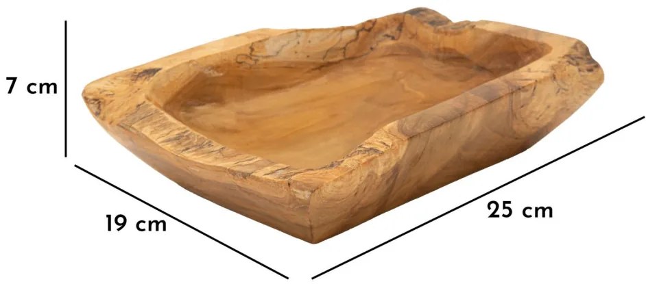 Tálca kutak teak 25x19x7cm