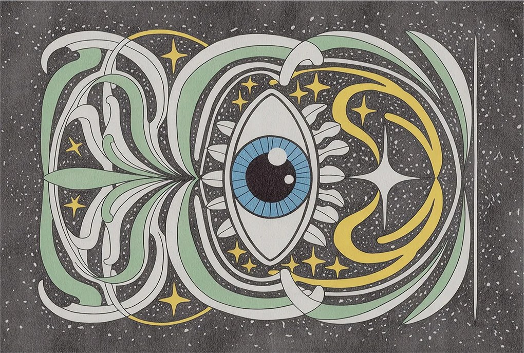 Dekoratív fotótapéta falra Könnyű összeszerelés Szimmetrikus szem 104x70 Ragasztó