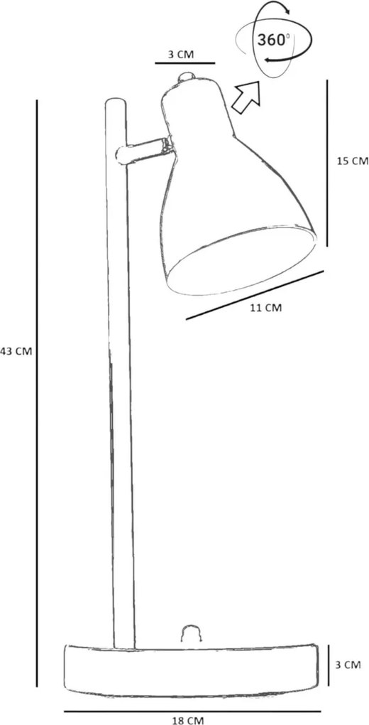 Fém éjjeli lámpa, Ø3 cm – TR534LUN5152