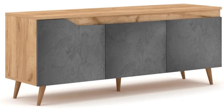 TV szekrény Craft arany / grafit beton színkombinációban – TUE