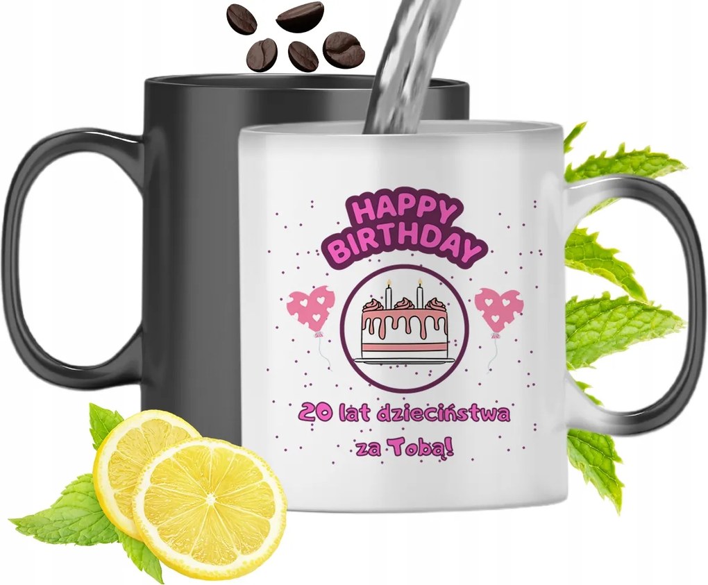 Mágikus Bögre 20. Születésnapra Színváltós Nyomtatott Fényképpel