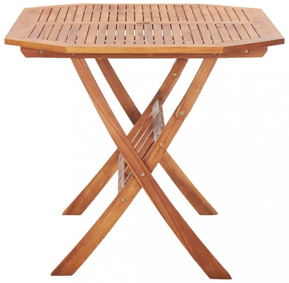 tömör akácfa összecsukható kerti asztal 135 x 85 x 75 cm