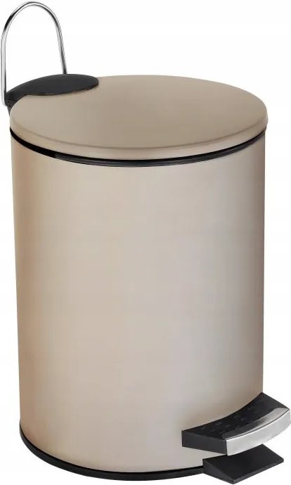 Modern Fürdőszobai Szemeteskosár Matt Bézs 3L Lábgombos
