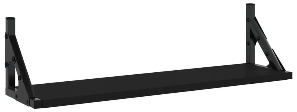 2 db fekete fali polc 60 x 15 x 15,5 cm
