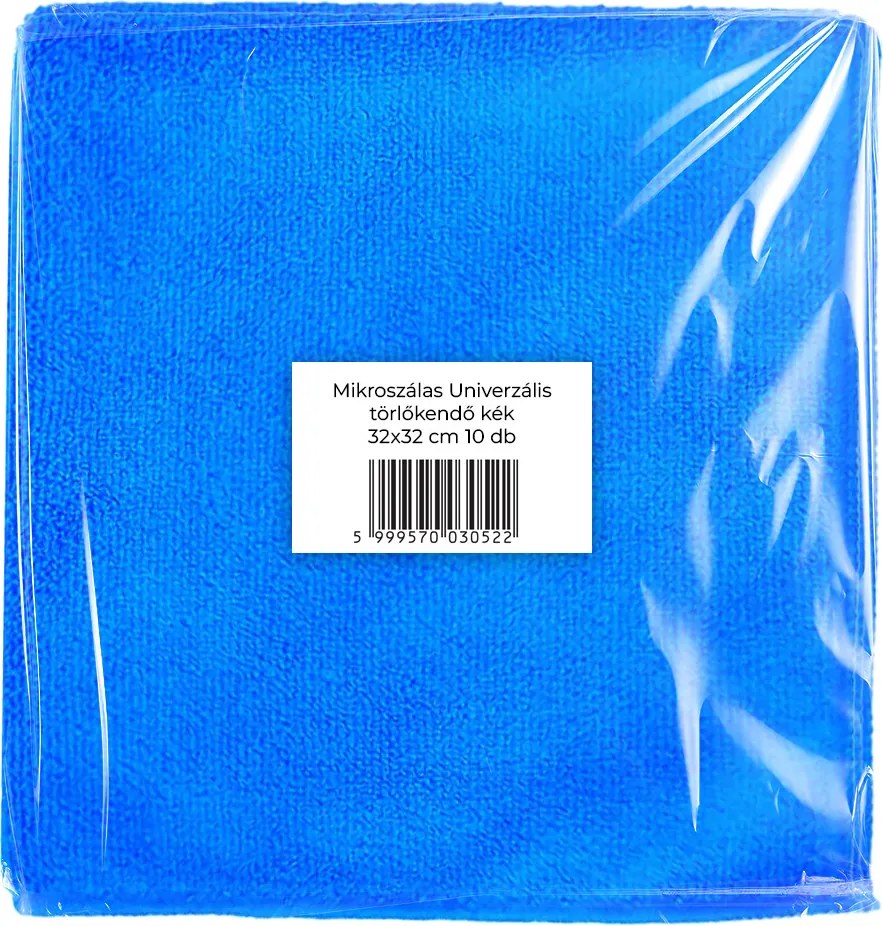 Mikroszálas törlőkendő 32x32cm 300g/m2 kék 10 db-os