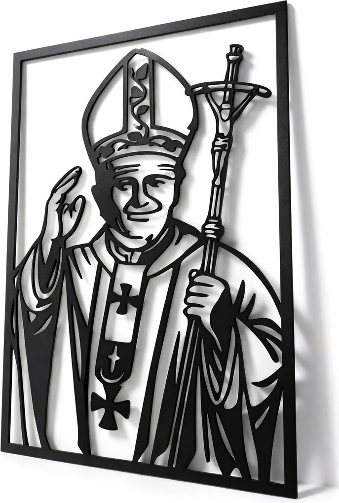 Áttört kép II. János Pál Pápa 120cm 3D áttört fali dekoráció Wojtyla