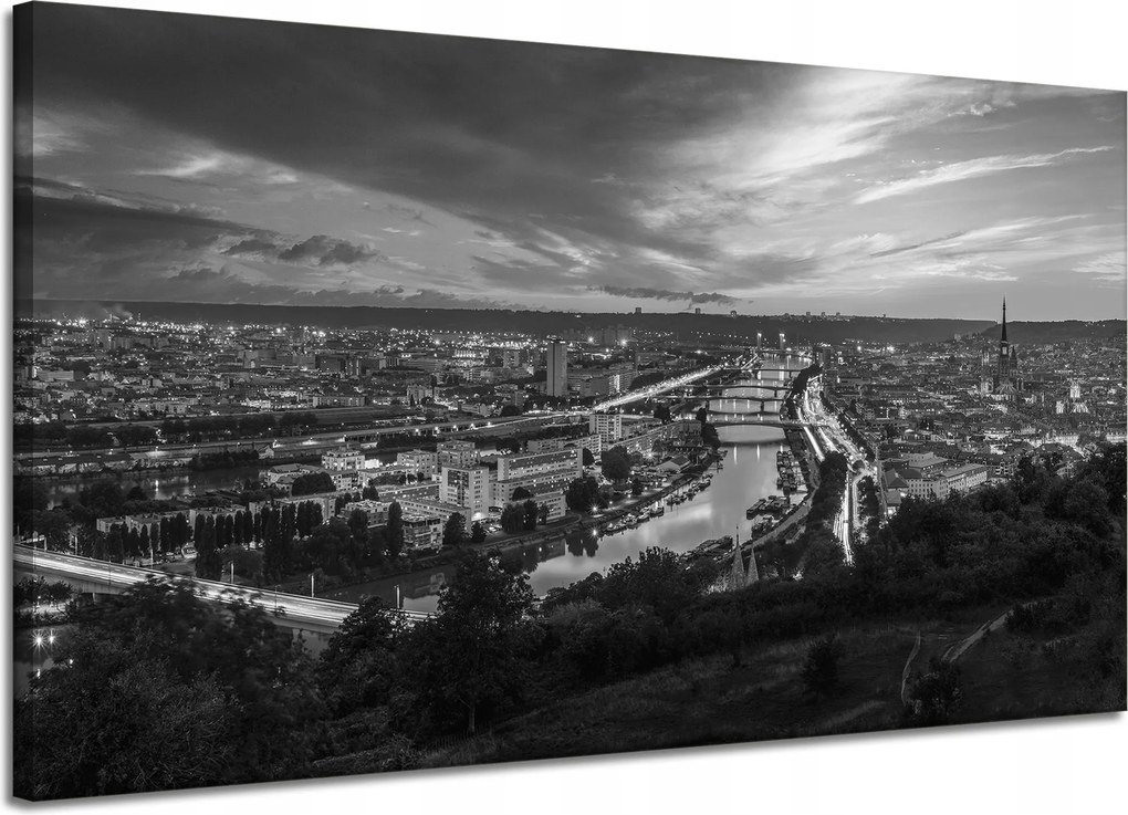 Rouen fekete-fehér vászonképek a Repülésből 120X70