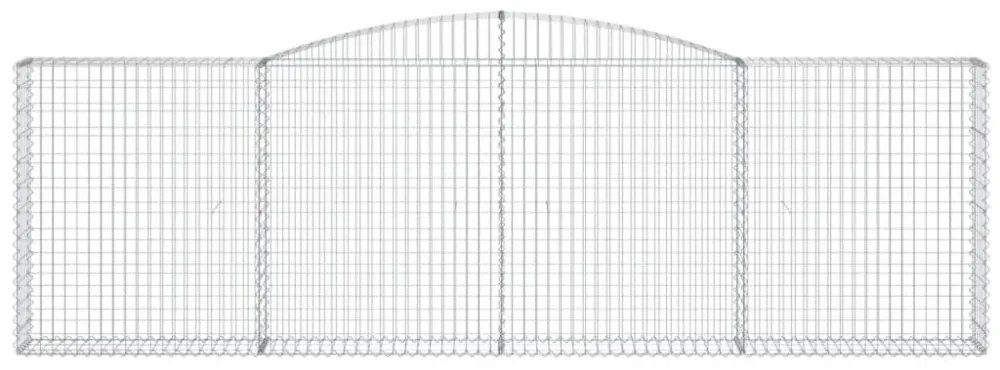 vidaXL 4 db íves horganyzott vas gabion kosár 400x30x120/140 cm