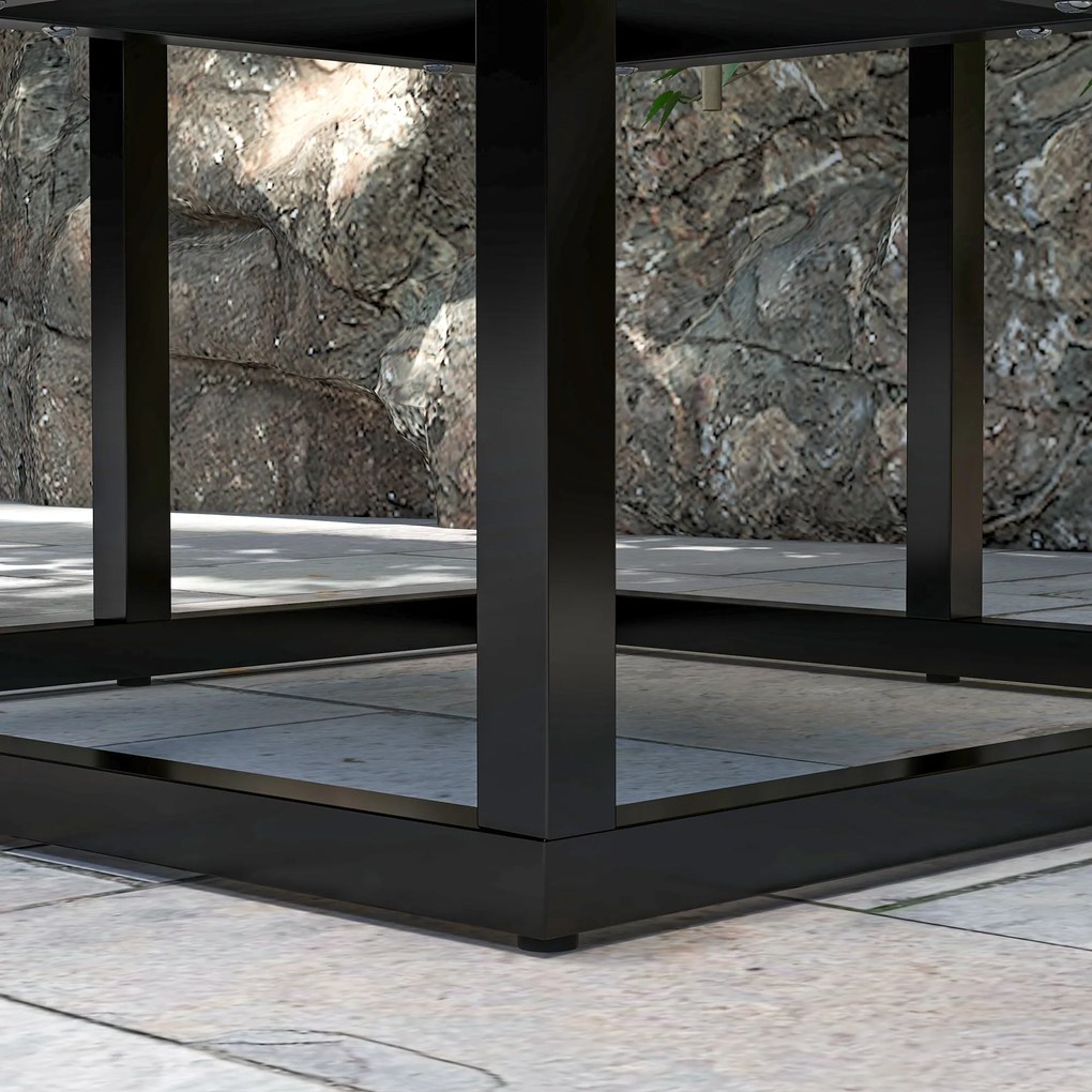 Outsunny Virágtartó Állvány 4 Polccal, Különböző Magasságok, Acél Szerkezet - 34 x 34 x 66 cm | Aosom