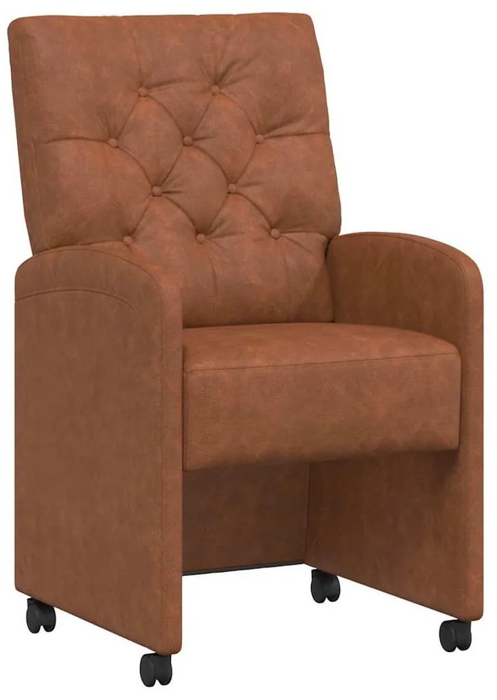 Kerekes Étkező Székek 2 pcs Barna 58 x 67 x 97 cm Műbőr
