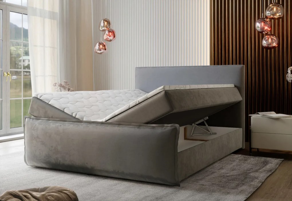MANTA boxspring kárpitozott ágy, 160x200, poso 135