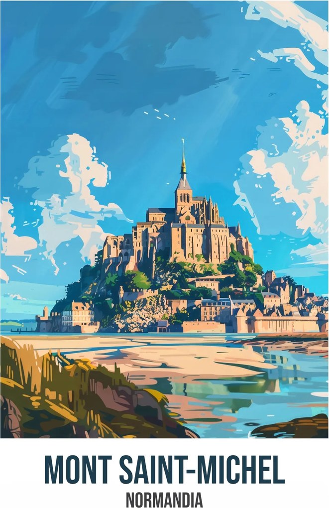 Poszter 40x60cm Mont Saint-Michel