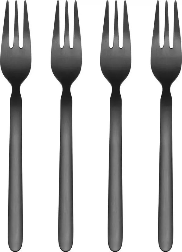 Fekete rozsdamentes acél négyszemélyes desszertes villa szett 4 db-os Stella – Blomus