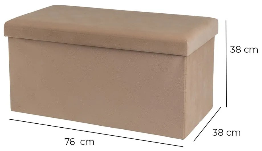 Világosbarna bársony puff Estela – Casa Selección