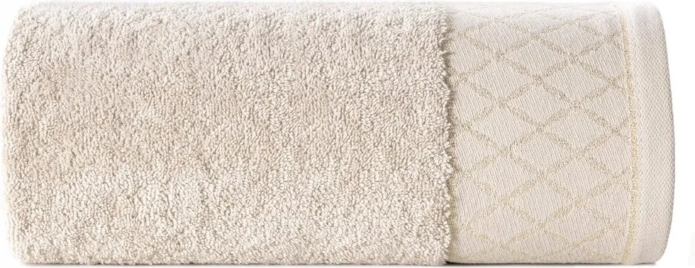 Layla pamut törölköző 50x90 Eurofirany bézs fényes bordó