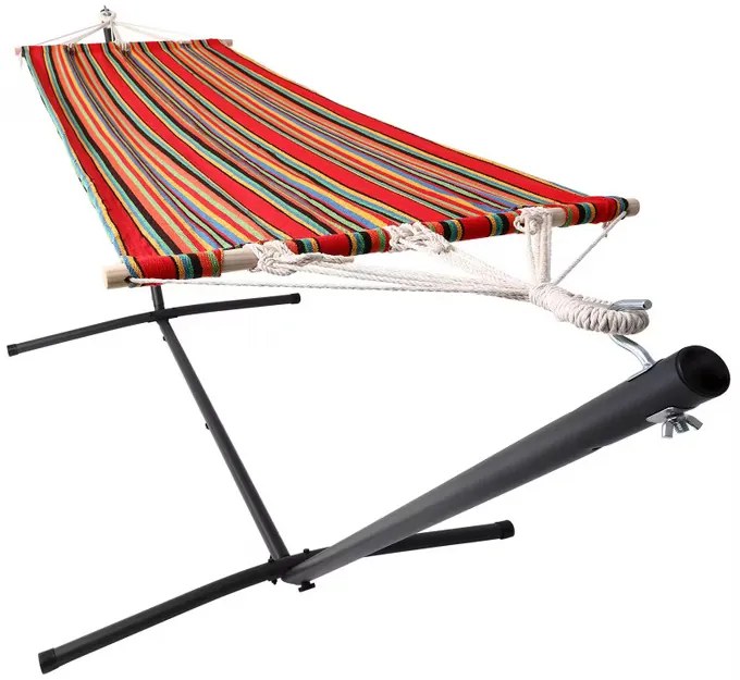 Deuba Hintaágy fém vázzal 200x80 cm - piros