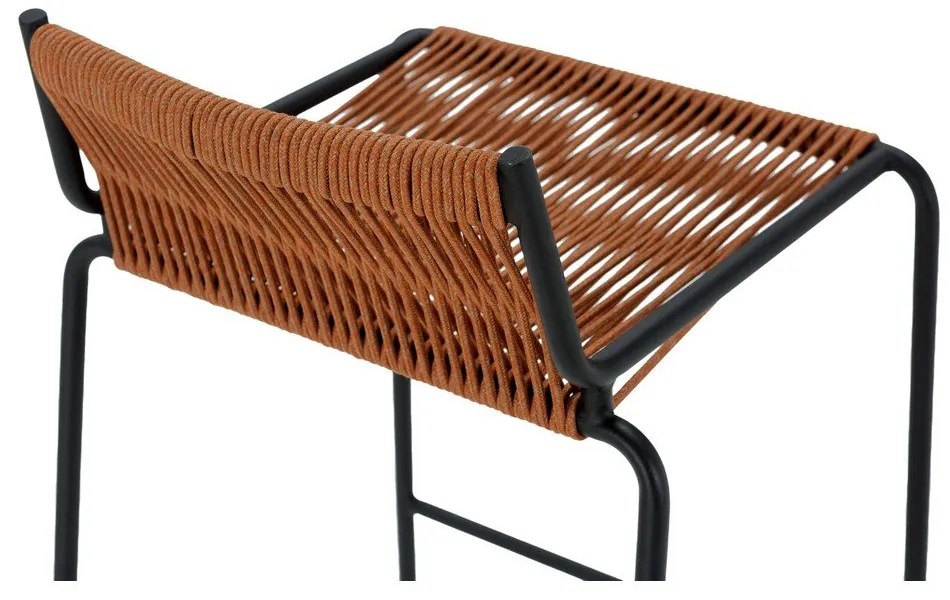 Terrakotta színű fém bárszék (ülésmagasság 65 cm) Emily – Marckeric