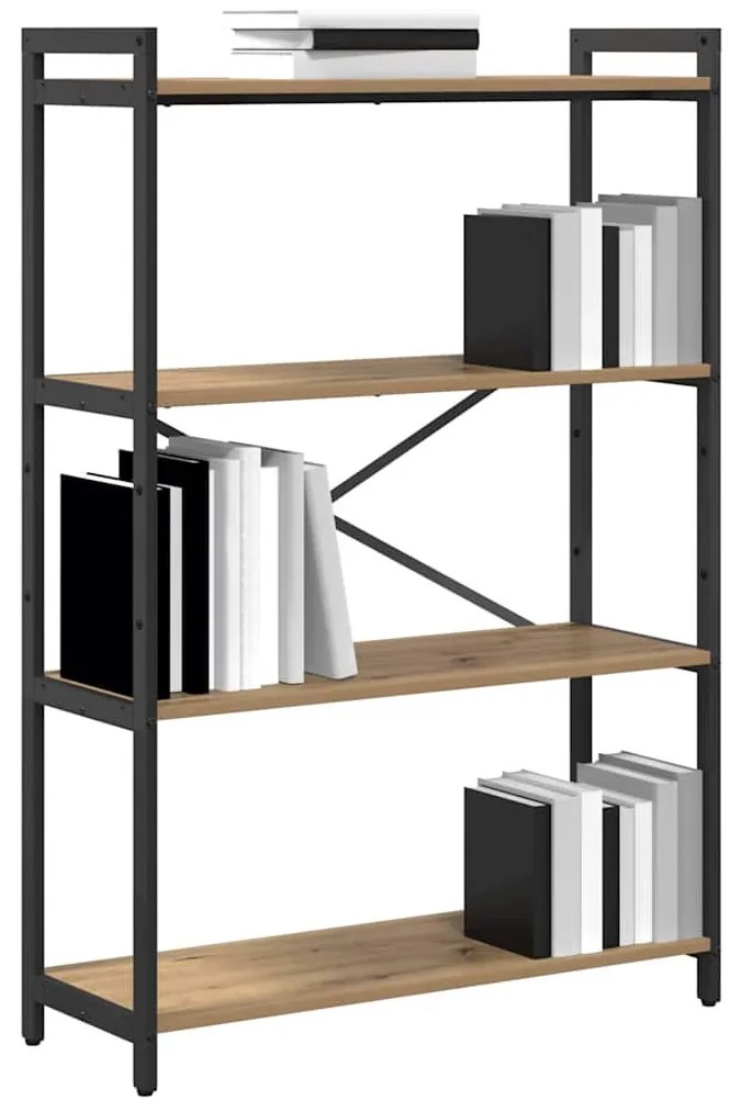 Könyvszekrény kézműves tölgy 80 x 30 x 118 cm Faanyag
