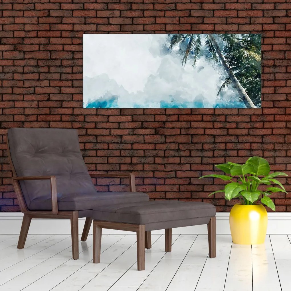 Egy pálmafa képe a tenger felett (120x50 cm)