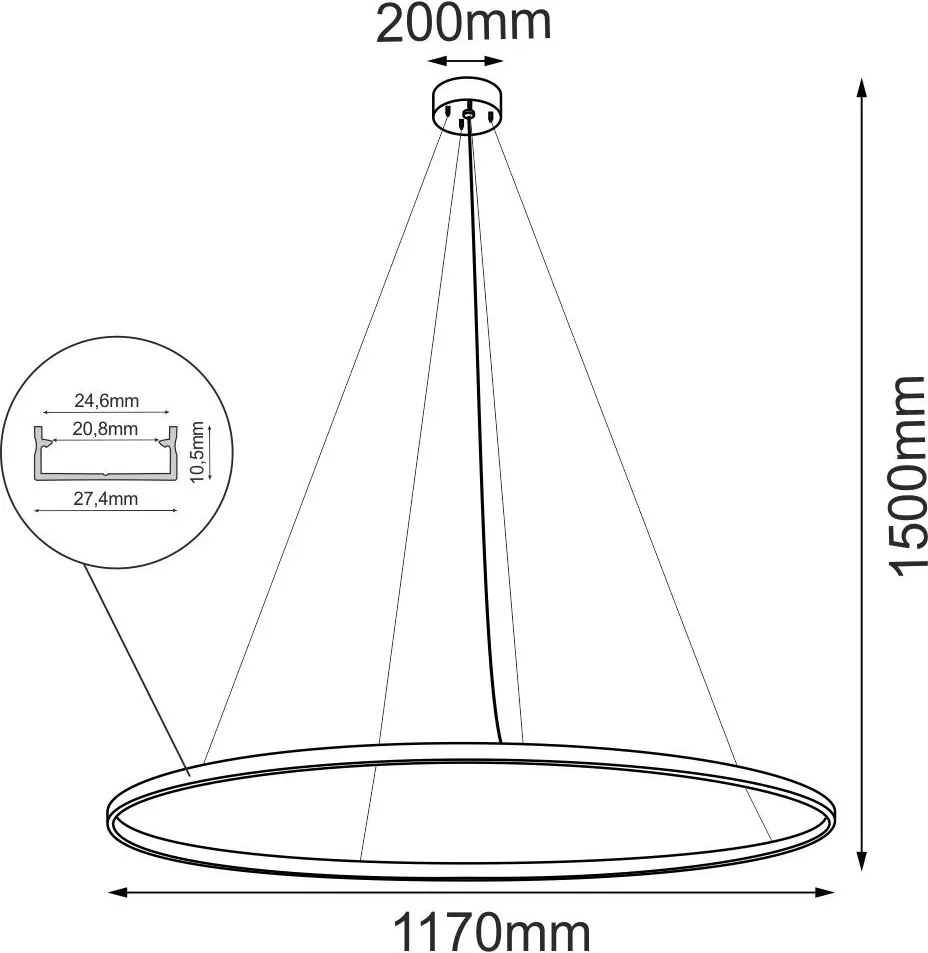 ANTIGO 5345 AGARI Modern Led Függesztett Lámpa Arany LED IP20
