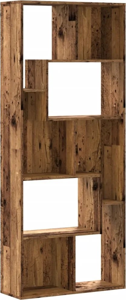 vidaXL antik fa színű szerelt fa könyvespolc 67 x 24 x 161 cm