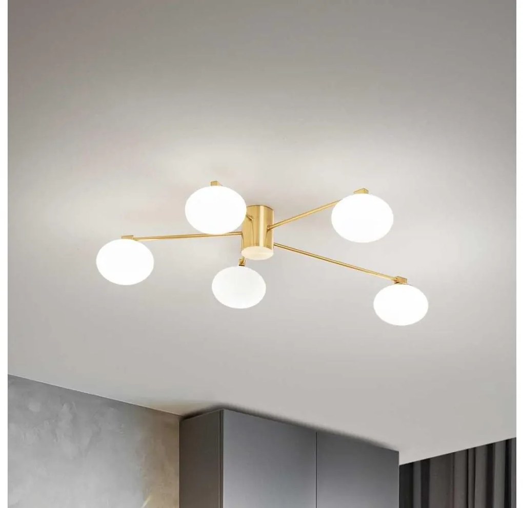 Ideal Lux - LED Felületre szerelhető csillár HERMES 5xG9/3W/230V átm. 90 cm arany