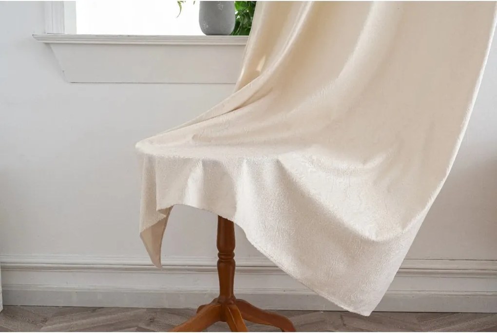 Sötétítő függöny DUNES VELVET 140x250 cm, krémszínű Felfüggesztés: Fém gyűrűk